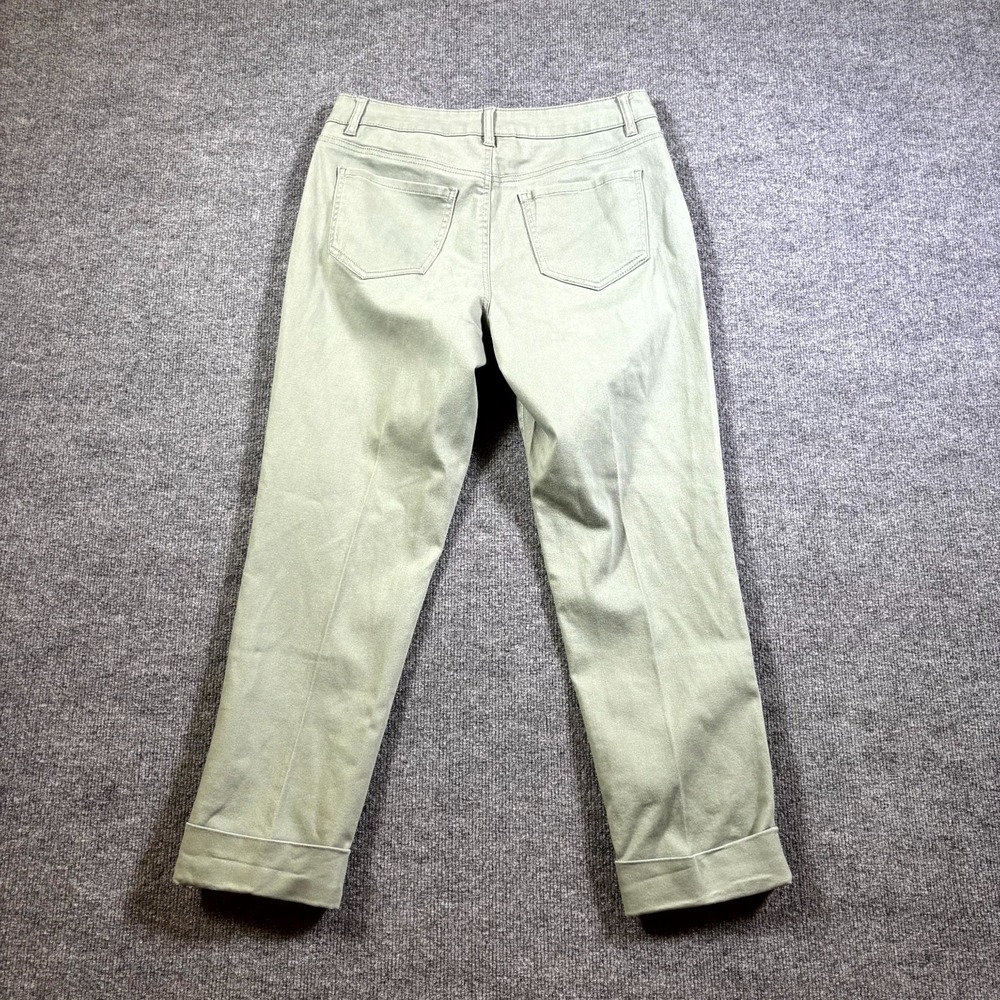 D.Jeans Chino Pant Women's 10 Green Cotton Straight Preppy Business Stretch - Picture 10 of 14